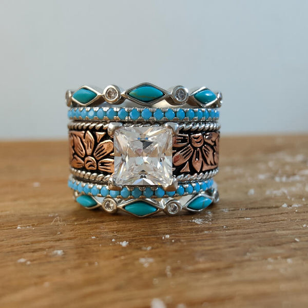 Western Style Rings Turquoise Engagement Ring | Vintage & Western Style – Retro Turquoise