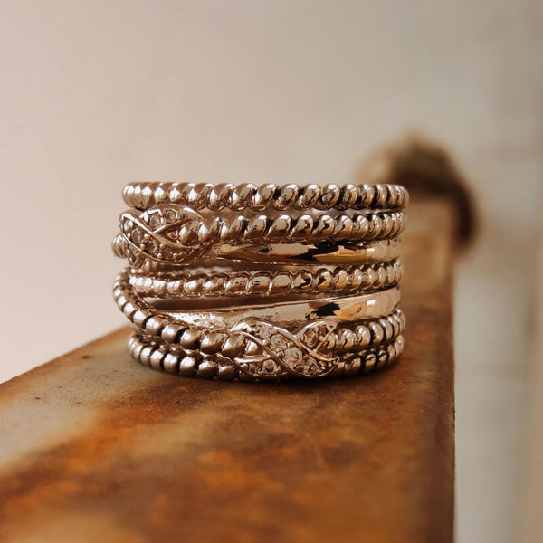 Retro Double X Band  Ring