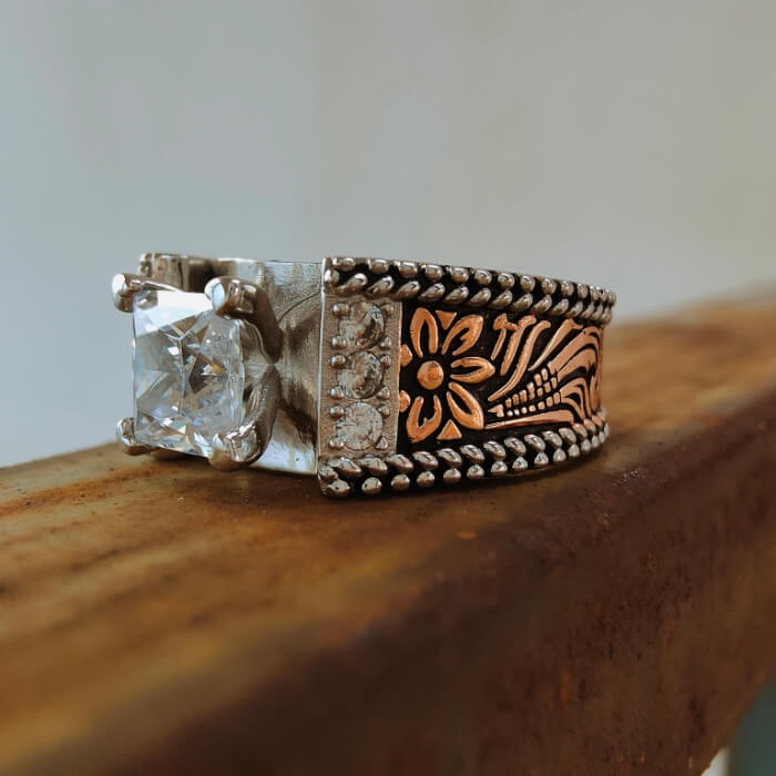 rose gold turquoise ring