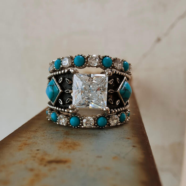 Retro Turquoise Rings | Bold Vintage Styles Sizes 5-11