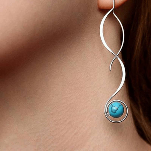 Vintage Simple turquoise long earrings
