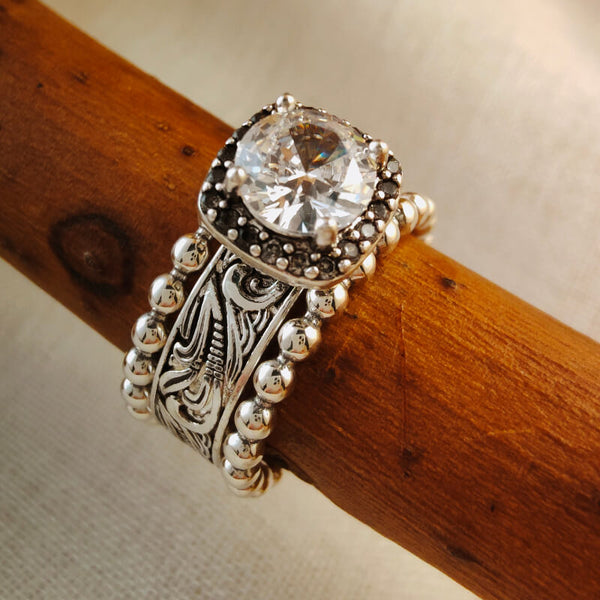 Western Diamond Ring| Under $100 – Retro Turquoise