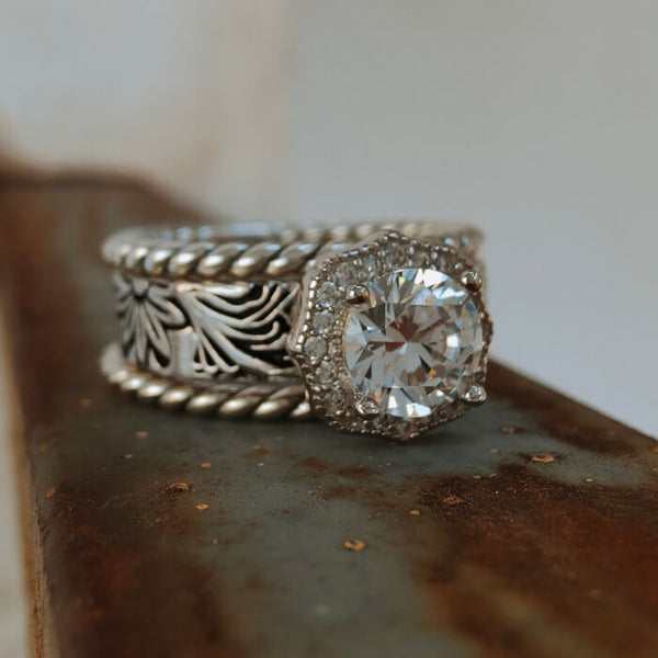 Western Diamond Ring| Under $100 – Retro Turquoise