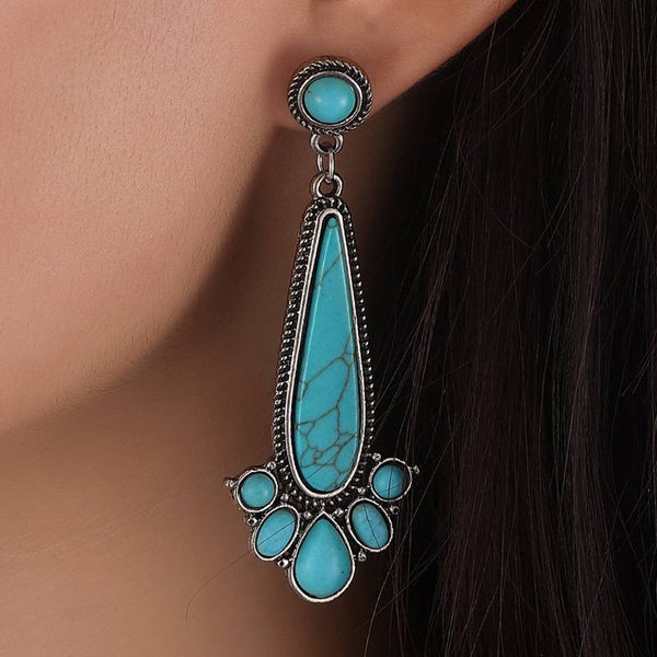 Teardrop Turquoise Drop Earrings