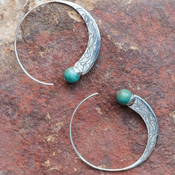 Vintage Turquoise Hoop Earrings