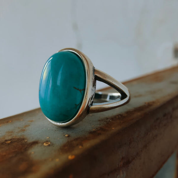 Symple Oval Turquoise Rings for Women