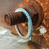 Minimalist 925 Sterling Silver Turquoise Stacking Ring