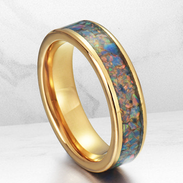 Opal Gold Mens Band