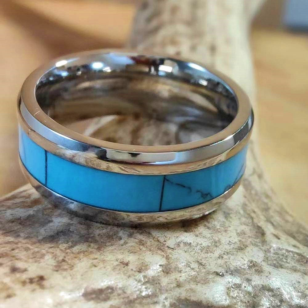 Turqoise Inlay Rings Inlaid turquoise ring – Retro Turquoise
