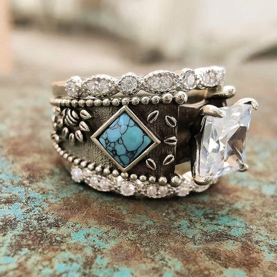 turquoise and diamond ring