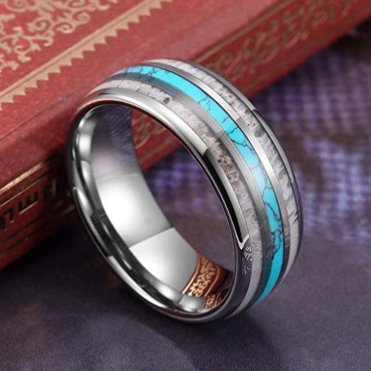 Turquoise Stripe Band Ring