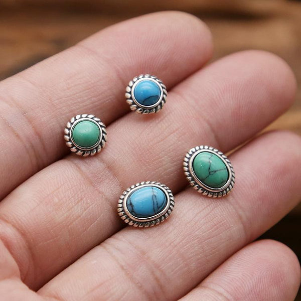 s925 sterling silver turquoise earring