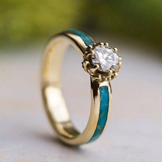 Elegant Turquoise Diamond Ring