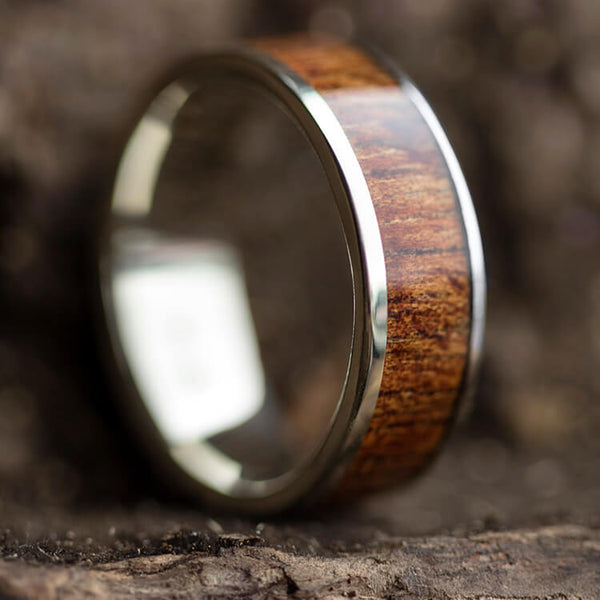 8MM Wood  Wedding Band Ring