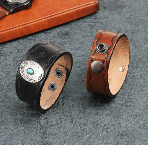 leather Turquoise bracelet - zocavia