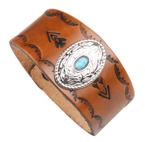 leather Turquoise bracelet - zocavia